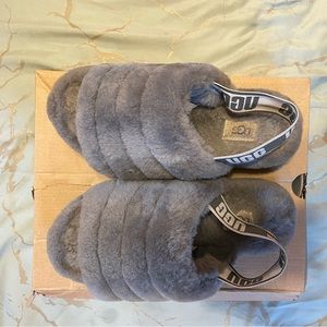 UGG furry slides